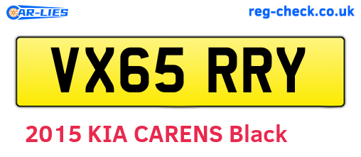 VX65RRY are the vehicle registration plates.