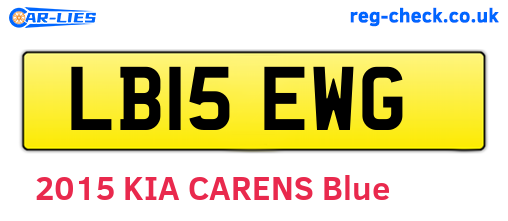 LB15EWG are the vehicle registration plates.
