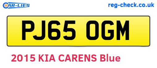 PJ65OGM are the vehicle registration plates.