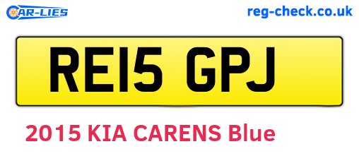 RE15GPJ are the vehicle registration plates.