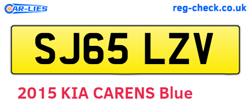 SJ65LZV are the vehicle registration plates.