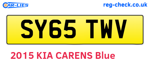 SY65TWV are the vehicle registration plates.