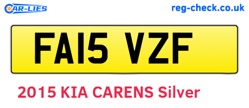 FA15VZF are the vehicle registration plates.