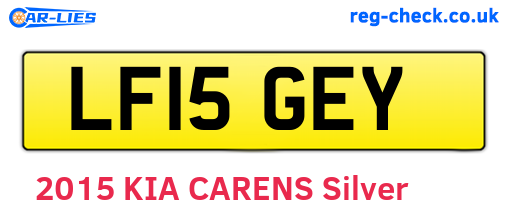LF15GEY are the vehicle registration plates.