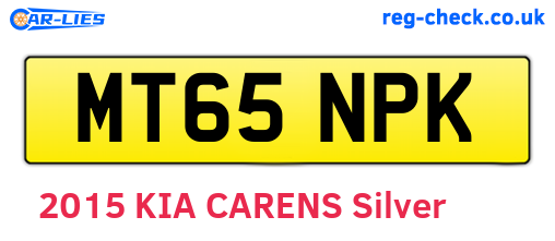 MT65NPK are the vehicle registration plates.