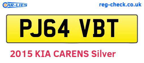 PJ64VBT are the vehicle registration plates.