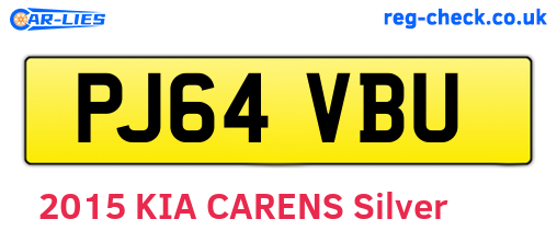 PJ64VBU are the vehicle registration plates.