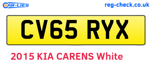 CV65RYX are the vehicle registration plates.