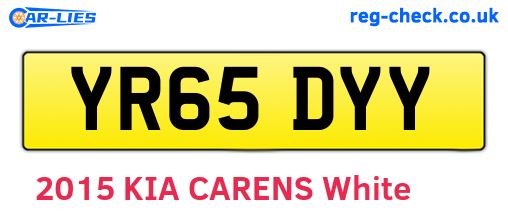 YR65DYY are the vehicle registration plates.