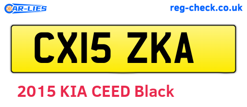 CX15ZKA are the vehicle registration plates.