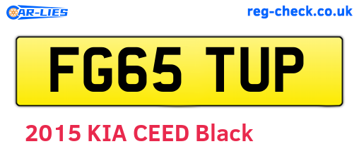 FG65TUP are the vehicle registration plates.