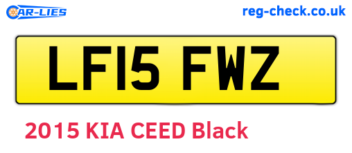 LF15FWZ are the vehicle registration plates.