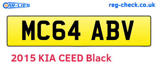 MC64ABV are the vehicle registration plates.