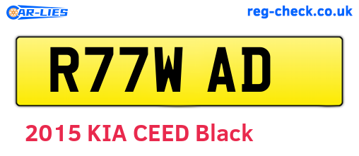 R77WAD are the vehicle registration plates.