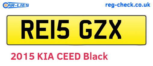 RE15GZX are the vehicle registration plates.
