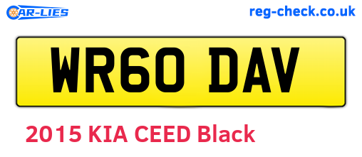 WR60DAV are the vehicle registration plates.