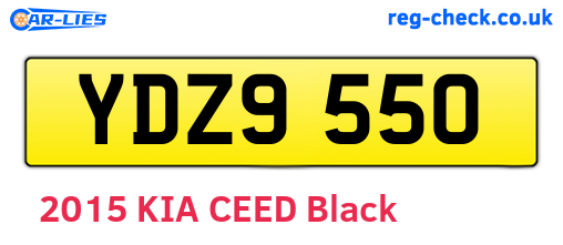 YDZ9550 are the vehicle registration plates.