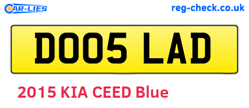 DO05LAD are the vehicle registration plates.