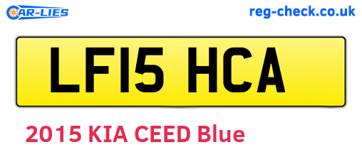 LF15HCA are the vehicle registration plates.