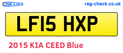 LF15HXP are the vehicle registration plates.