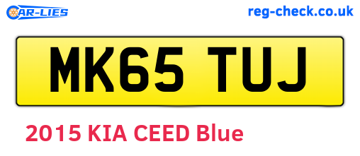 MK65TUJ are the vehicle registration plates.