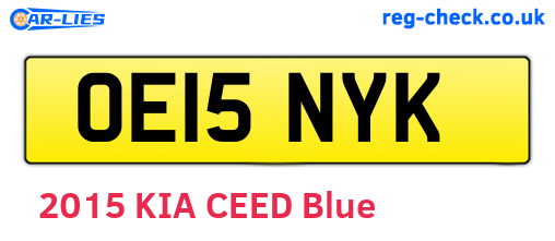 OE15NYK are the vehicle registration plates.