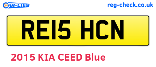 RE15HCN are the vehicle registration plates.