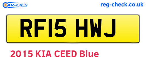 RF15HWJ are the vehicle registration plates.