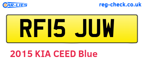 RF15JUW are the vehicle registration plates.