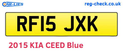 RF15JXK are the vehicle registration plates.