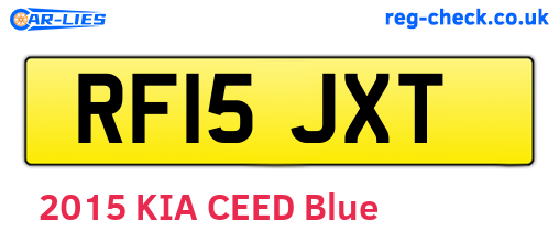 RF15JXT are the vehicle registration plates.
