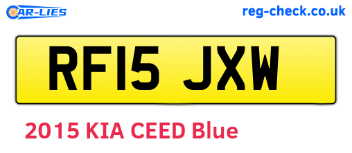 RF15JXW are the vehicle registration plates.