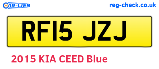 RF15JZJ are the vehicle registration plates.