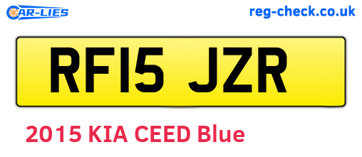 RF15JZR are the vehicle registration plates.