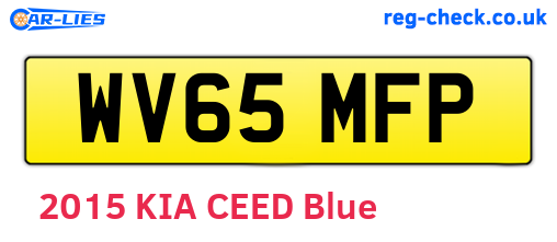 WV65MFP are the vehicle registration plates.