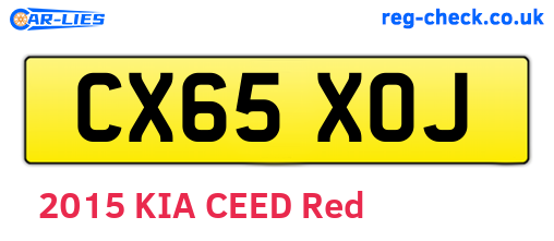 CX65XOJ are the vehicle registration plates.