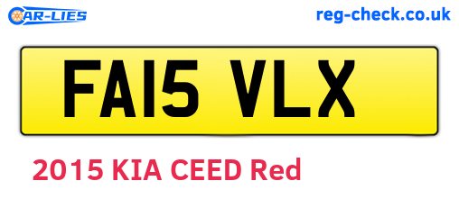 FA15VLX are the vehicle registration plates.