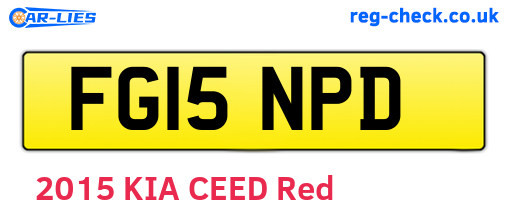FG15NPD are the vehicle registration plates.