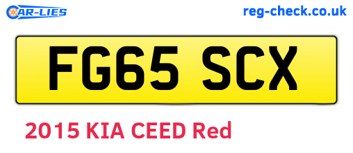 FG65SCX are the vehicle registration plates.