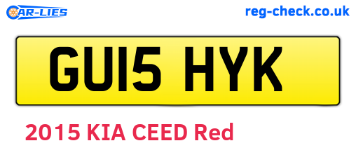 GU15HYK are the vehicle registration plates.