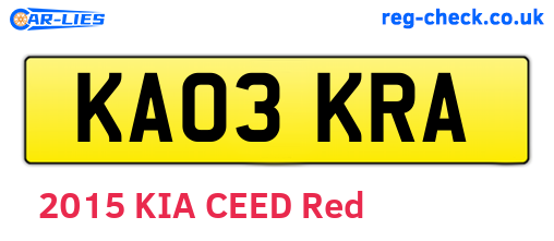 KA03KRA are the vehicle registration plates.