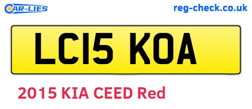 LC15KOA are the vehicle registration plates.