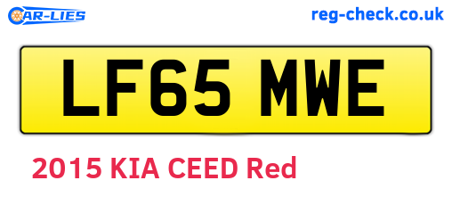 LF65MWE are the vehicle registration plates.