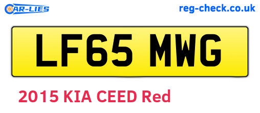 LF65MWG are the vehicle registration plates.