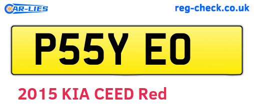 P55YEO are the vehicle registration plates.