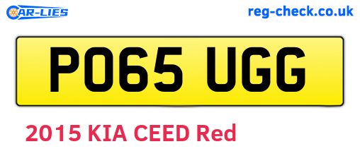 PO65UGG are the vehicle registration plates.