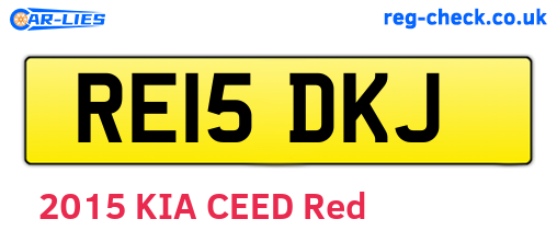 RE15DKJ are the vehicle registration plates.