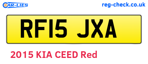 RF15JXA are the vehicle registration plates.