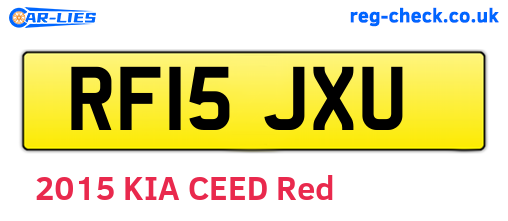 RF15JXU are the vehicle registration plates.