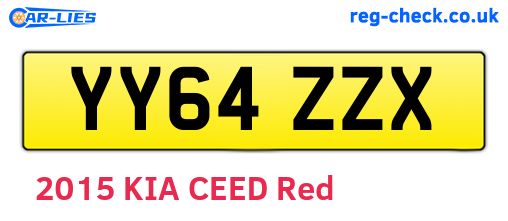 YY64ZZX are the vehicle registration plates.
